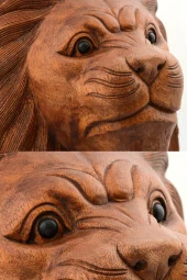 Maun Ağacı Aslan Kafası El Yapımı Duvar Dekoru Biblo 40cm thumbnail 4