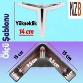 Lüks Mobilya Kanepe Sehpa TV Ünitesi Koltuk Ayağı 14 cm Parlak Krom Baza Ayak thumbnail 3