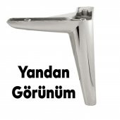 Lüks Mobilya Kanepe Sehpa TV Ünitesi Koltuk Ayağı 14 cm Parlak Krom Baza Ayak thumbnail 6