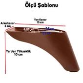 Göknar Lüks Mobilya Kanepe Tv Ünitesi Koltuk Ayağı 10 Cm Kahverengi Ahşap Desenli Baza Ayakları thumbnail 3