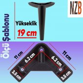 Lüks Mobilya Kanepe Sehpa TV Ünitesi Koltuk Ayağı 19 cm Siyah Baza Ayak thumbnail 2