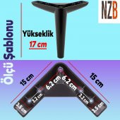 Lüks Mobilya Kanepe Sehpa TV Ünitesi Koltuk Ayağı 17 cm Siyah Baza Ayak - 2
