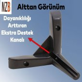 Lüks Mobilya Kanepe Sehpa TV Ünitesi Koltuk Ayağı 12 cm Siyah Baza Ayak thumbnail 4