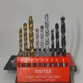 9 Parça Yüksek Kalite Beton Ahşap ve Çelik Matkap Ucu Seti 5-6-8 Sertleştirilmiş Çelik Ahşap ve beton 9'lu Delme Seti thumbnail 2