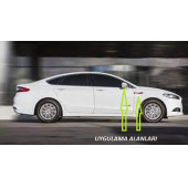 Ford ST Mondeo Yan Aynalar Ve Çamurluk Yanı Damla Desen Bıçak Logo Arma Seti - 5