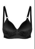 Alışveriş Meydanı Kadın Siyah Dantelli Toparlayıcı Küçültücü Balensiz Boş Kap Sütyen - 1