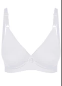 Alışveriş Meydanı Kadın Beyaz Basic Üçgen Penye Sütyen - 1
