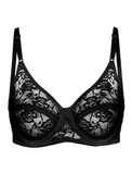 Alışveriş Meydanı Kadın Siyah Balenli Tül Dantel Sütyen - 1
