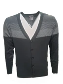 Mcl 16095 Erkek Basic Desenli Önü Düğmeli Hırka thumbnail 1