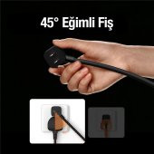 Baseus 1 Metre 2500W EU, UK Çevirici Şarj Adaptörü,Ultra Hızlı Akım Korumalı,Isınmaz Power Strip 1AC - 3