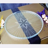 Decocia Yuvarlak Cam Pasta ve Sunum Tepsisi Vega Desenli thumbnail 1