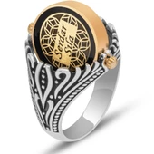 Çift Taraflı Mineli İsimli 925 Gümüş Erkek Yüzük - 5