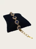 Taşlı Pirinç Bileklik - Mavi Renk - Boy 20 cm - 3