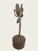 Taşlı Pirinç Küpe - Çok Renkli - Tek Ebat - 4