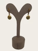 Taşlı Pirinç Küpe - Çok Renkli - Tek Ebat - 3