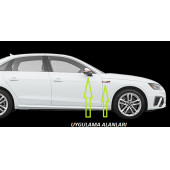 Audi S Line A5 A6 A7 A8 Yan Aynalar Ve Çamurluk Yanı Damla Desen Bıçak Logo Arma Seti - 5
