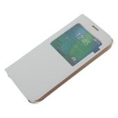 Samsung Galaxy S6 Kılıf S-View Pencereli (Suni Deri) - Beyaz thumbnail 1