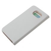 Samsung Galaxy S6 Kılıf S-View Pencereli (Suni Deri) - Beyaz thumbnail 3