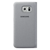 Samsung Galaxy S6 Flip Wallet (Tekstil) Orjinal Gri EF-WG920BSEGWW thumbnail 1