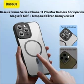 Baseus iPhone 14 Pro Max Kamera Korumalı Magsafe Kılıf ve Ful Kaplama Kırılmaz Ekran Koruyucu - 2