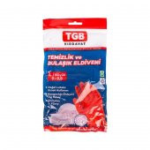 TGB Mutfak Bulaşık Temizlik Ev İş Eldiveni - Kırmızı - No: 9 / Large - 1 Çift Paket - 1
