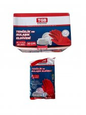 TGB Mutfak Bulaşık Temizlik Ev İş Eldiveni - Kırmızı - No: 9 / Large - 1 Çift Paket - 2