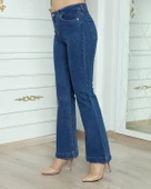 Mavi İspanyol Paça Likralı Bayan Pantolon 8777 - 2