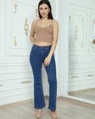 Mavi İspanyol Paça Likralı Bayan Pantolon 8777 - 1