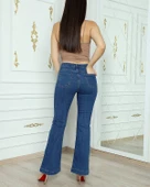 Mavi İspanyol Paça Likralı Bayan Pantolon 8777 - 4