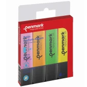 Penmark Fosforlu Kalem 4 Lü Karışık Renk Neon İşaretleme Kalemi (24 Adet 4 Lü Paket) - 1