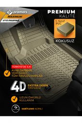 Renault Clio 2 1999 Model ve Sonrası Uyumlu Oto Paspas 4D Maximum (Bej) - 2