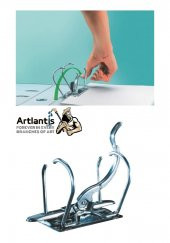 Büro Klasörü Gri Geniş 2 Adet Plastik Geniş Gri Klasör Halkalı Paslanmaz Çelik Klipsli 2 Adet - 4