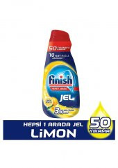 Finish Hepsi Bir Arada Limonlu Bulaşık Jel Deterjanı 1000x3 3000 ml - 1