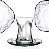 Decocia Nazen 12 Kişilik 24 Parça Çay Seti 175cc Vega Desenli thumbnail 1