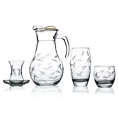 Decocia Pudgy 25 Parça  6 Kişilik Kesme Bardak Çeyiz Seti Sürgün Desenli thumbnail 1