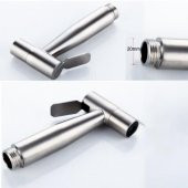 Coofbe 1.5Metre Hortumlu Sprey Tabancalı Lavabo ve Tuvalet Musluğu, Çelik, Su Sızdırmaz, 4 Parça Set - 4