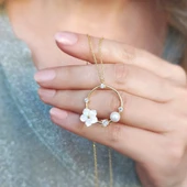 Vaoov 925 Ayar Gümüş İncili Çiçek Hediye Kolye thumbnail 2