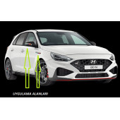 Hyundai N Line i30 Yan Aynalar Ve Çamurluk Yanı Damla Desen Bıçak Logo Arma Seti - 5