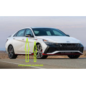 Hyundai N Line Elantra Yan Aynalar Ve Çamurluk Yanı Damla Desen Bıçak Logo Arma Seti thumbnail 5