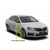 Skoda VRS Octavia Yan Aynalar Ve Çamurluk Yanı Damla Desen Bıçak Logo Arma Seti - 5
