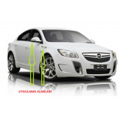 Opel OPC insignia Yan Aynalar Ve Çamurluk Yanı Damla Desen Bıçak Logo Arma Seti - 5