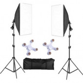 Deyatech Softbox 50X70 Paraflaş 4 Duylu Sürekli Işık Adaptörlü - 1