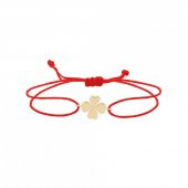 14 Ayar Altın Şans Yonca İpli Bileklik thumbnail 2