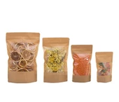 "Pratik ve Şık Ambalaj Çözümü: 1000 Gr Kraft Pencereli Kilitli Doypack Poşet - 4