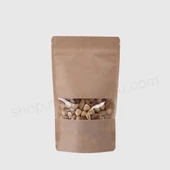 "Pratik ve Şık Ambalaj Çözümü: 500 Gr Kraft Pencereli Kilitli Doypack Poşet - 2