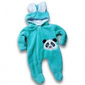 Jolbaby Panda Desenli Welsoft Unisex Bebek Tulum - 1