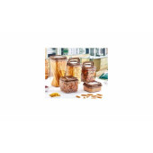 Erzak Saklama Seti Ahşap Çeyizlik Klipsli Ve Vakumlu 5'li - 1