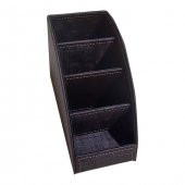 Inn Design Masaüstü Düzenleyici Deri Organizer Kumandalık Kalemlik 4 Gözlü İzmir Kahve DD-1186 - 2