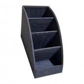 Inn Design Masaüstü Düzenleyici Deri Organizer Kumandalık Kalemlik 4 Gözlü Kot Antrasit DD-1133 - 2