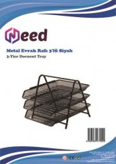 Need Siyah 3 Katlı Metal Tel Evrak Rafı ND-1005 - 1